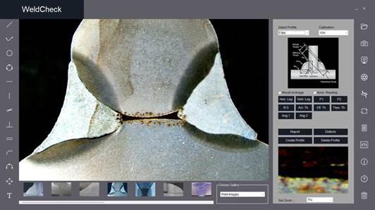 Weld Check software para adquisicion medicion almacenamiento imagenes