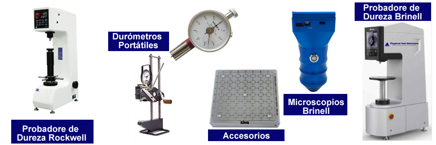 Probador de Dureza brinell, rockwell,bloques, microscopios