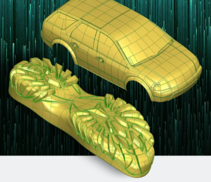 superficies NURBS PolyWorks, generar modelos editables compatibles con CAD para sus aplicaciones de simulación, mecanizado y diseño.